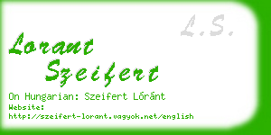 lorant szeifert business card